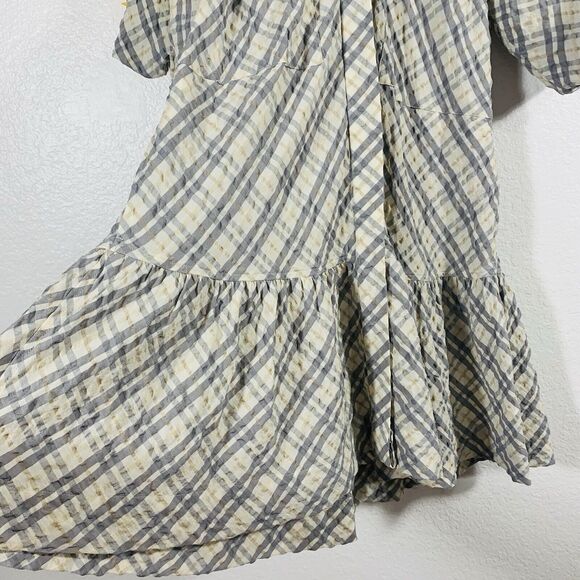 Jonathan Simkhai Puffy Sleeve Button Collar Mini Dress Size Small MSRP $344 Wome - Picture 8 of 16